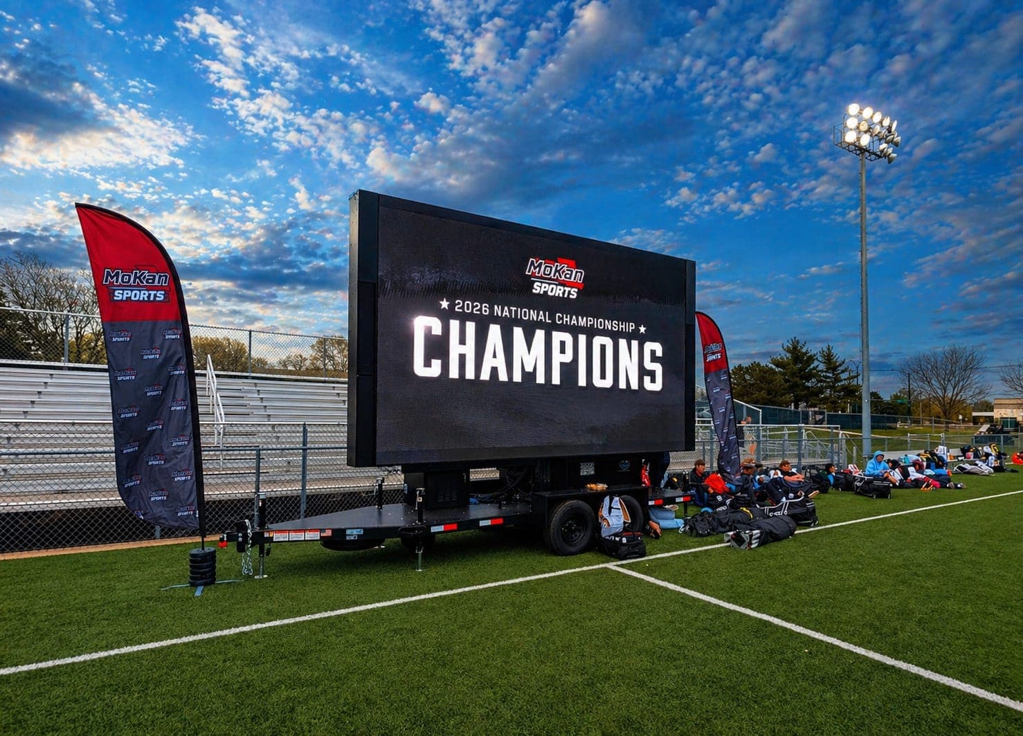 Sports championship display on a Showtime LED screen
